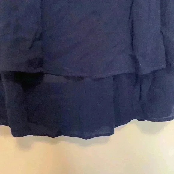 Favlux Boho crinkle fabric, open shoulder tunic in navy blue - Picture 4 of 7